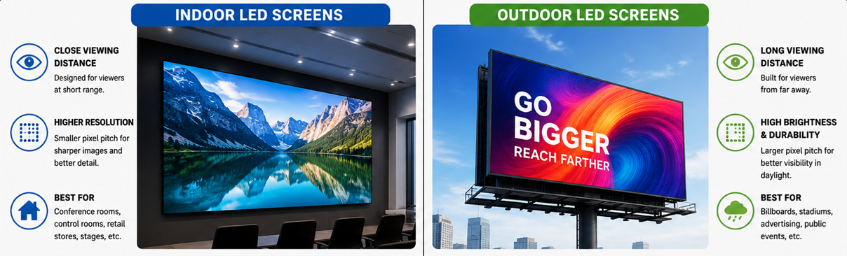 Pixel Pitch for Indoor & Outdoor LED Screens